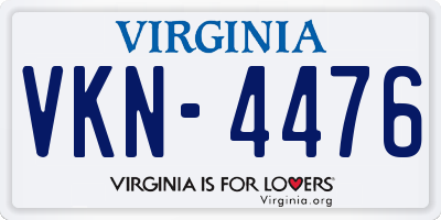 VA license plate VKN4476