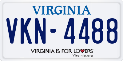 VA license plate VKN4488