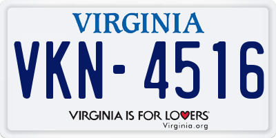 VA license plate VKN4516
