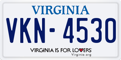 VA license plate VKN4530