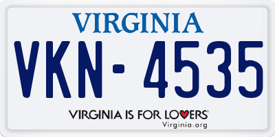 VA license plate VKN4535