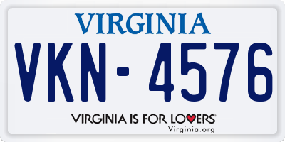 VA license plate VKN4576