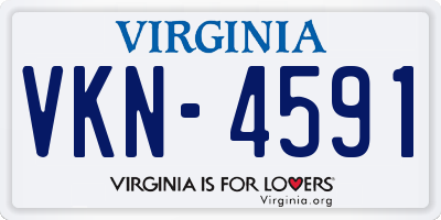 VA license plate VKN4591
