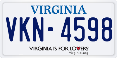 VA license plate VKN4598