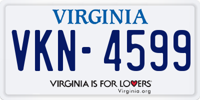 VA license plate VKN4599