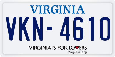 VA license plate VKN4610
