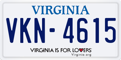 VA license plate VKN4615
