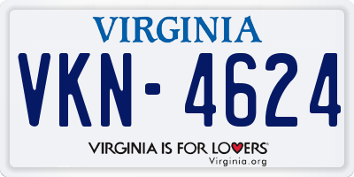 VA license plate VKN4624