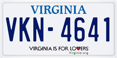 VA license plate VKN4641