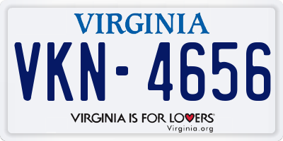 VA license plate VKN4656
