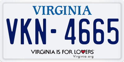 VA license plate VKN4665