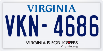 VA license plate VKN4686