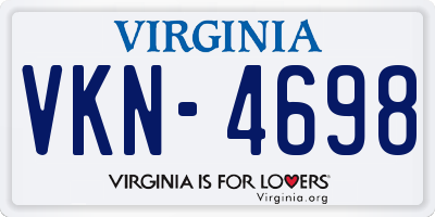 VA license plate VKN4698