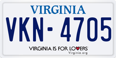 VA license plate VKN4705