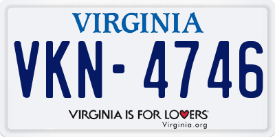 VA license plate VKN4746