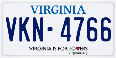 VA license plate VKN4766