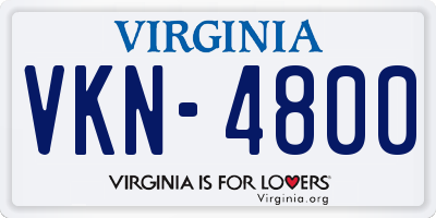 VA license plate VKN4800