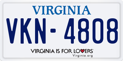 VA license plate VKN4808