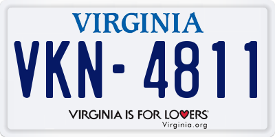 VA license plate VKN4811