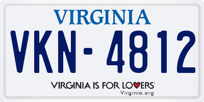 VA license plate VKN4812