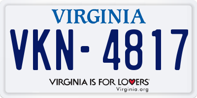 VA license plate VKN4817