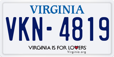 VA license plate VKN4819