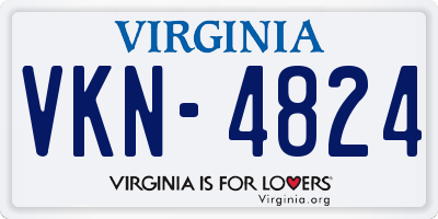 VA license plate VKN4824