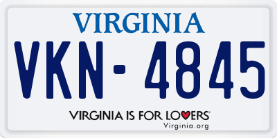 VA license plate VKN4845