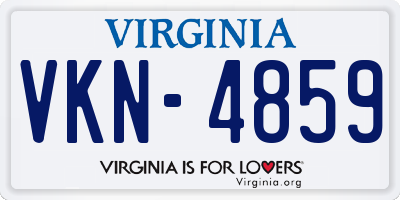 VA license plate VKN4859