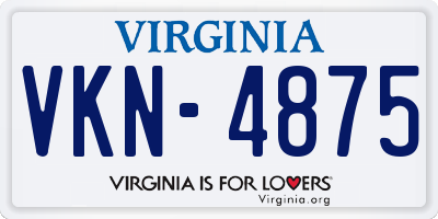 VA license plate VKN4875