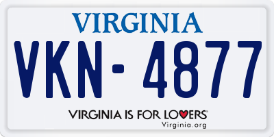 VA license plate VKN4877