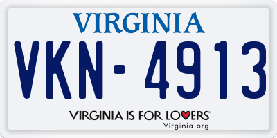 VA license plate VKN4913