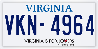VA license plate VKN4964