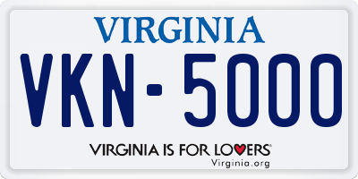 VA license plate VKN5000