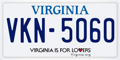 VA license plate VKN5060