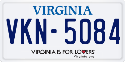 VA license plate VKN5084