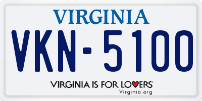 VA license plate VKN5100