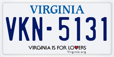 VA license plate VKN5131