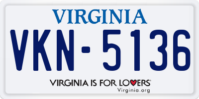 VA license plate VKN5136