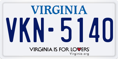 VA license plate VKN5140