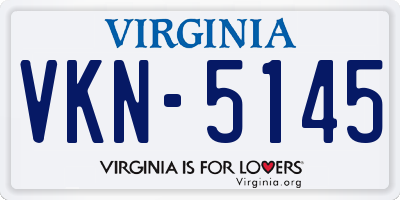 VA license plate VKN5145