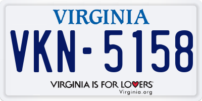 VA license plate VKN5158