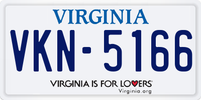 VA license plate VKN5166