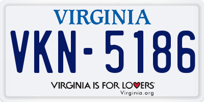 VA license plate VKN5186