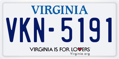 VA license plate VKN5191