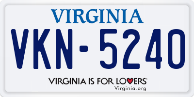 VA license plate VKN5240