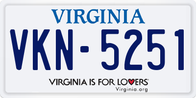VA license plate VKN5251