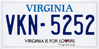 VA license plate VKN5252