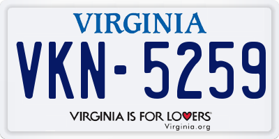 VA license plate VKN5259