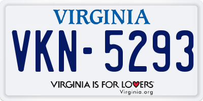VA license plate VKN5293